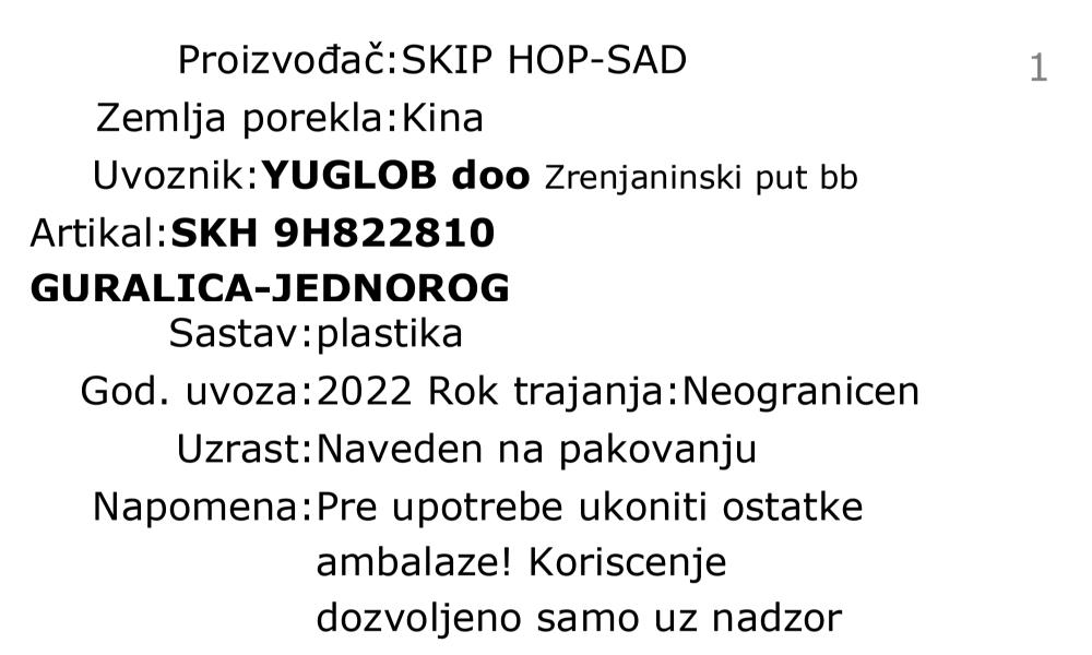 Skip Hop zoo guralica za decu - jednorog 9H822810 deklaracija
